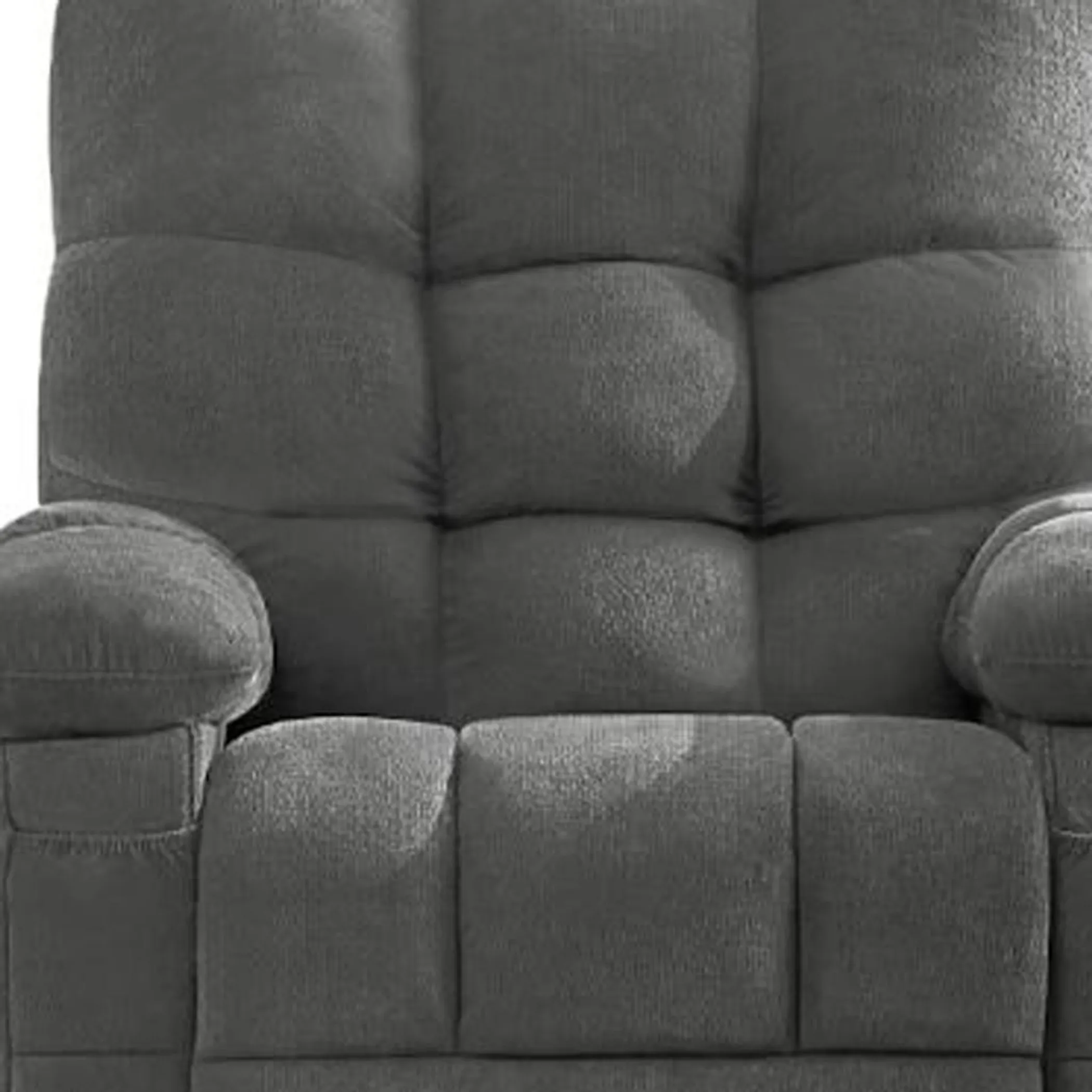 Tufted Chenille Heated Massage Swivel Rocker Recliner With USB
