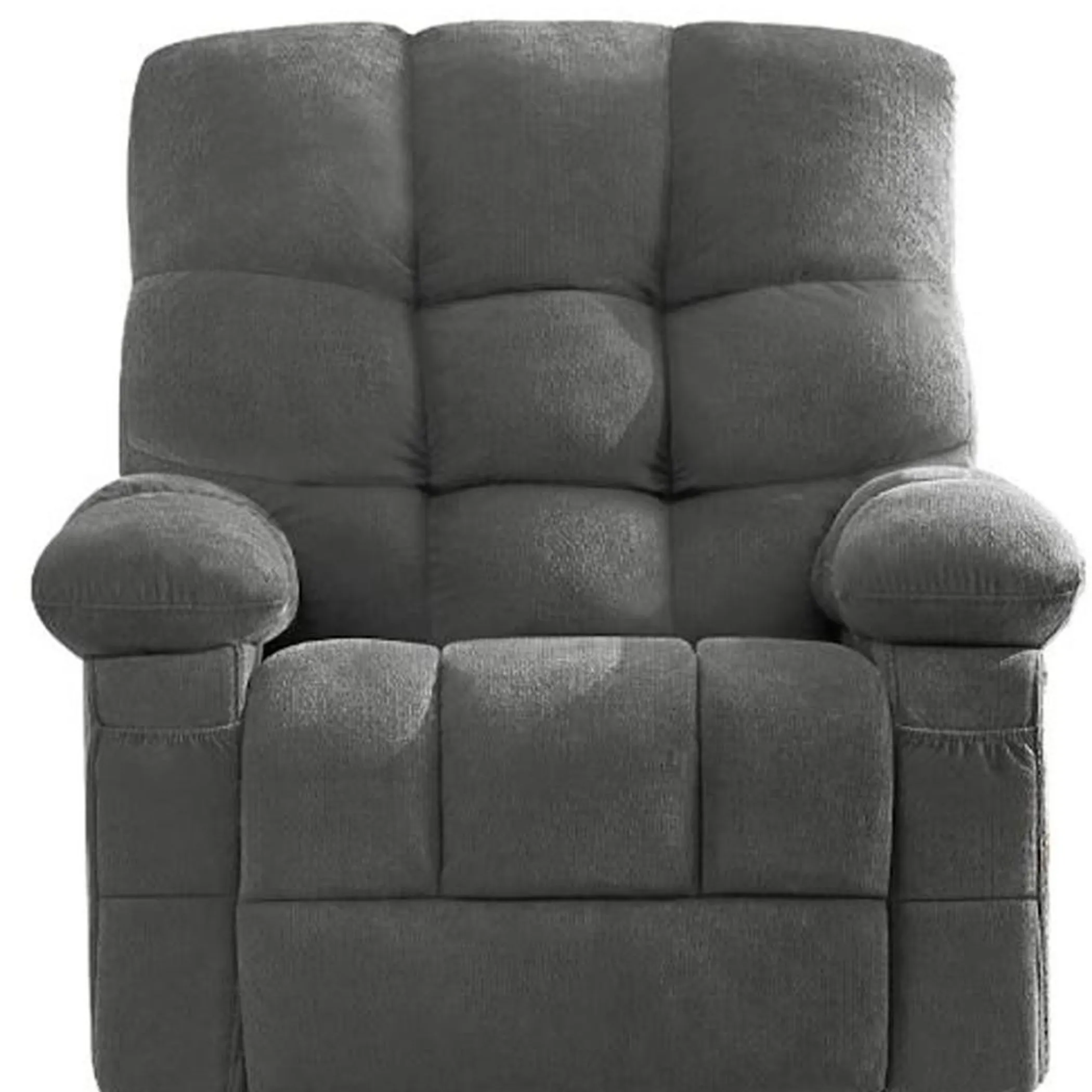 Tufted Chenille Heated Massage Swivel Rocker Recliner With USB - Image 2