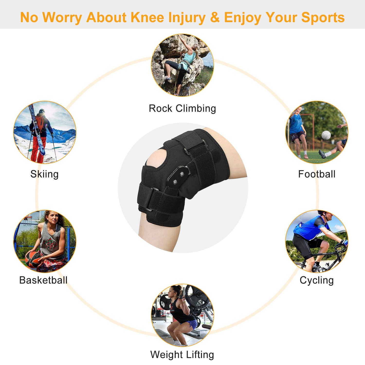 Sport Knee Brace Adjustable Open Patella Knee Support Compression Knee Wrap For Running Climbing Pain Relief Recovery of Injured Knee - Image 3