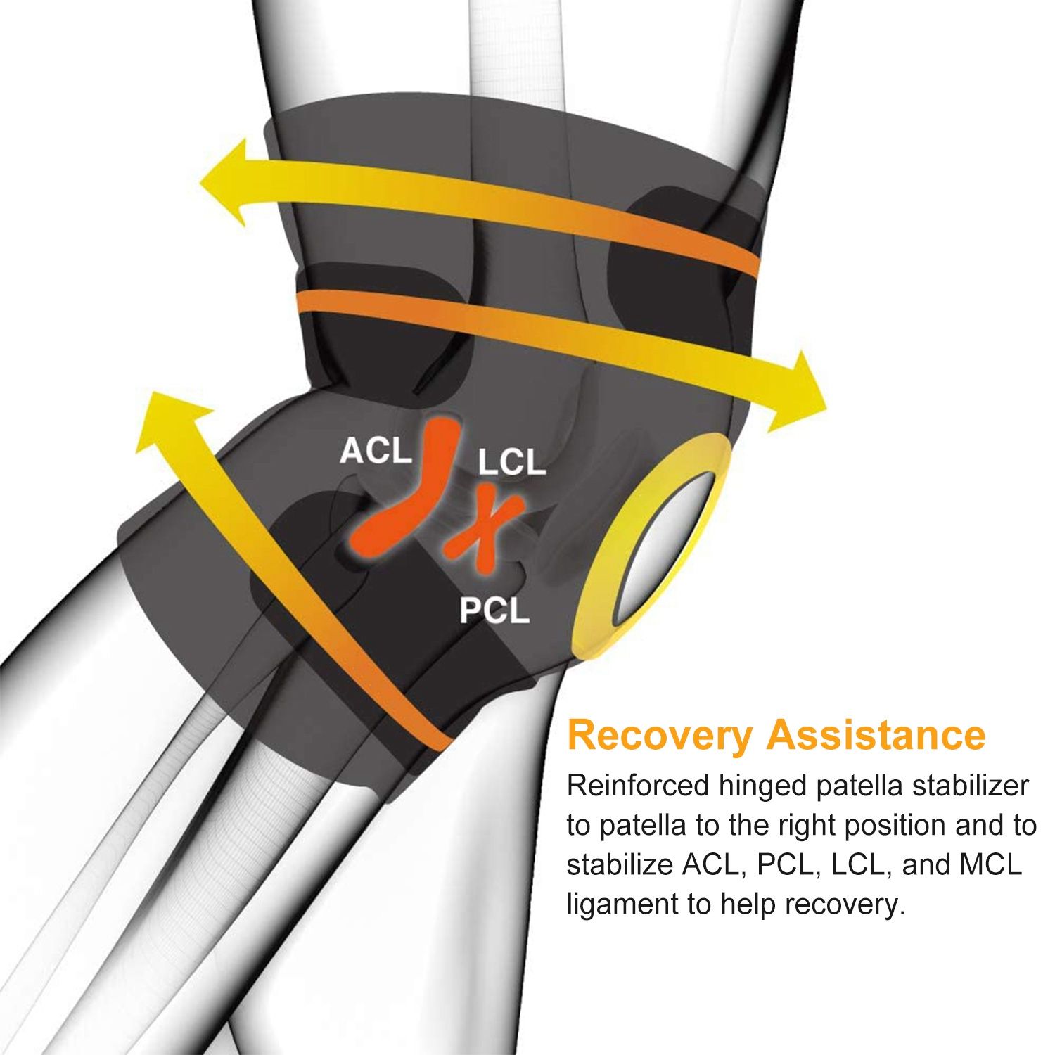 Sport Knee Brace Adjustable Open Patella Knee Support Compression Knee Wrap For Running Climbing Pain Relief Recovery of Injured Knee - Image 4
