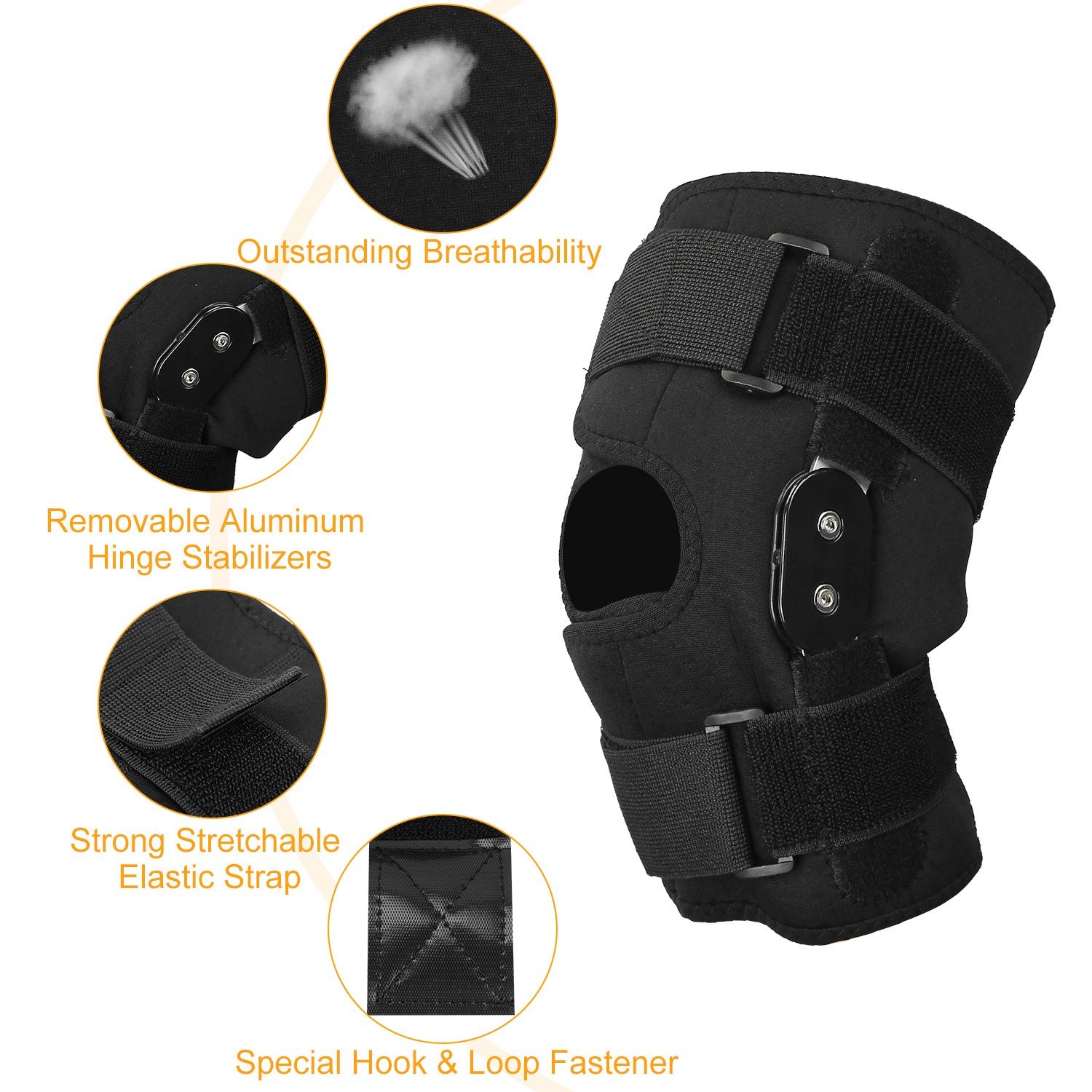 Sport Knee Brace Adjustable Open Patella Knee Support Compression Knee Wrap For Running Climbing Pain Relief Recovery of Injured Knee - Image 7